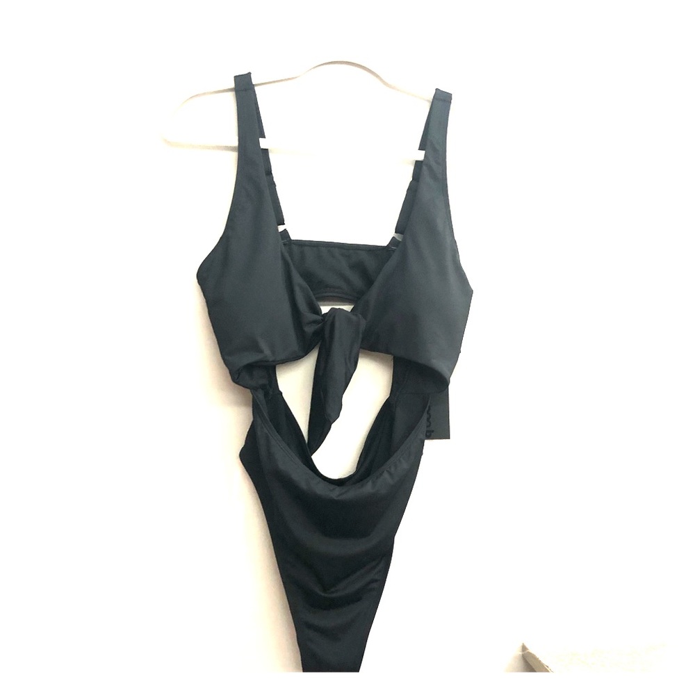 Black Cutout One Piece Bathing Suit